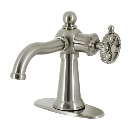 Kingston Brass SingleHandle Bathroom Faucet with Push PopUp, Brushed Nickel KSD3548CG